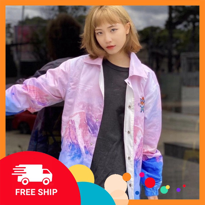 [HOT] ÁO KHOÁC DÙ 2 LỚP HỌA TIẾT MÀU LOANG 3D NỮ NAM COULE 2020 | BigBuy360 - bigbuy360.vn