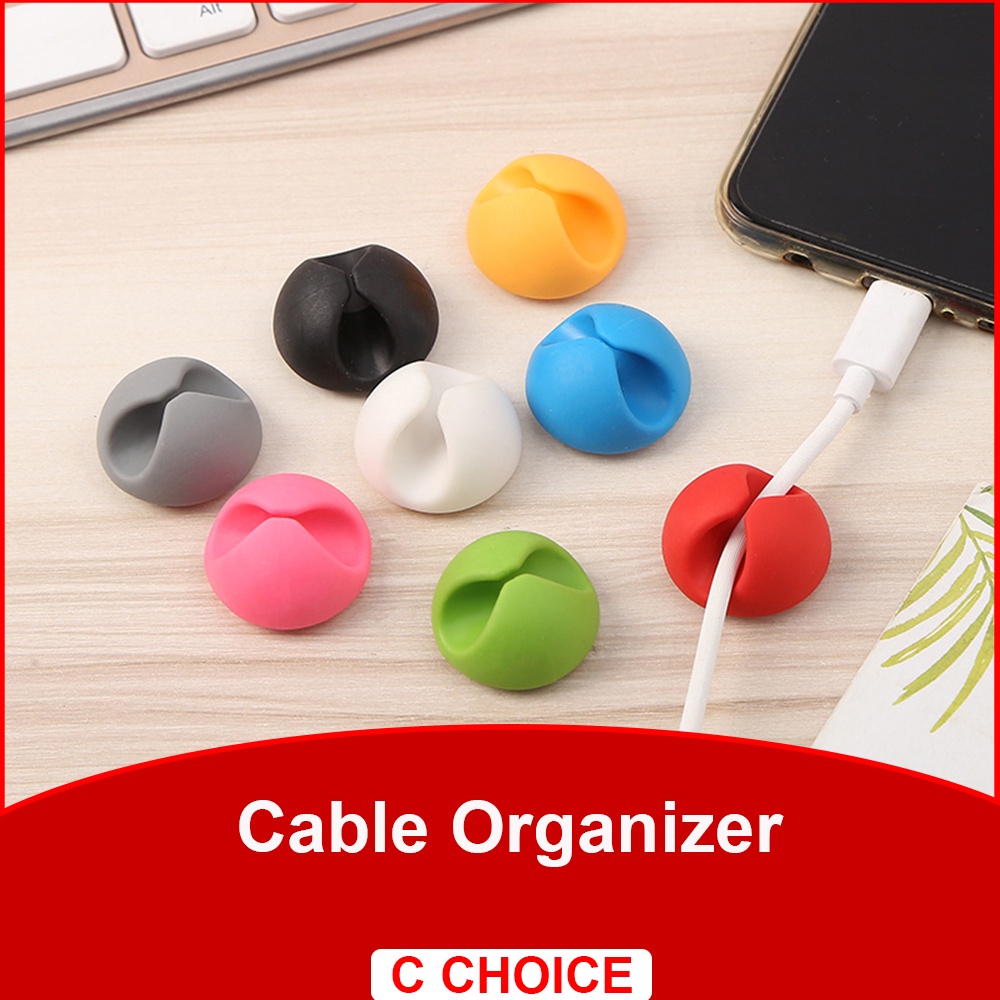 Phụ kiện quấn dây cáp/ tai nghe/ điện thoại hình tròn nhiều màu tùy chọn tiện lợi