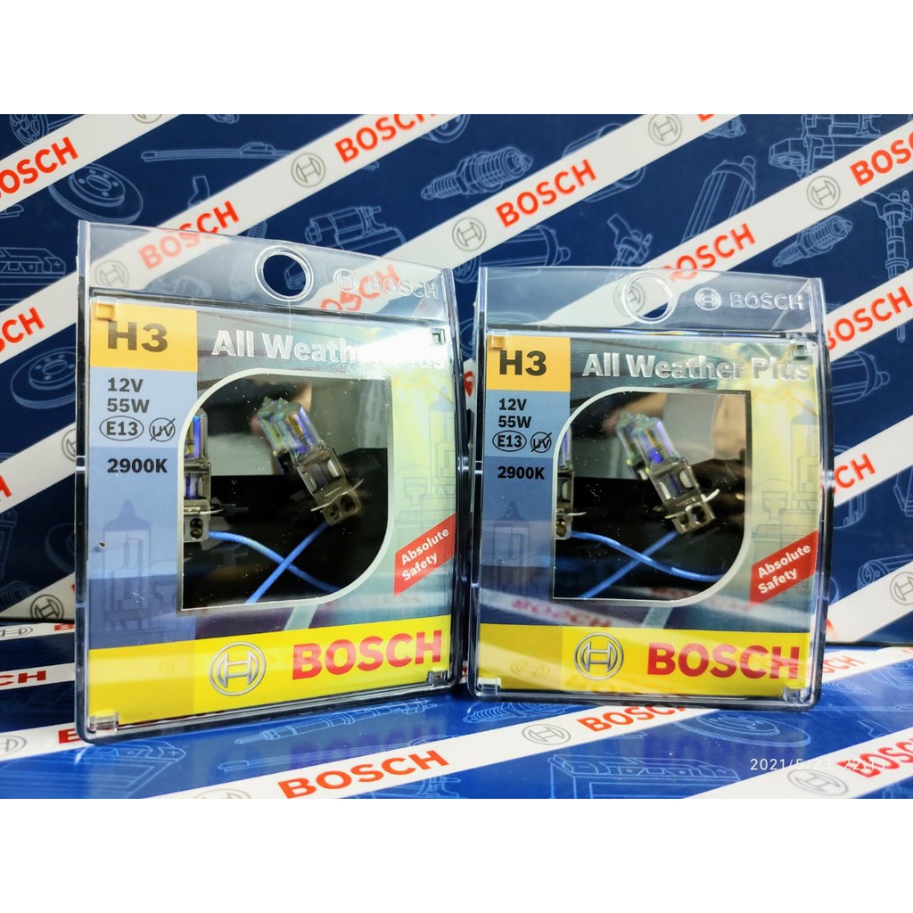 Bóng Đèn Tăng Sáng Bosch H3 12V 55W All Weather 2900K (Hộp 2 bóng)