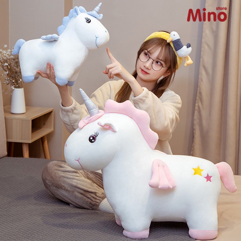 Gấu Bông Ngựa Pony 1 Sừng Phiên Bản Kỳ Lân Mới Size 50cm Mềm Mịn MINO TH82