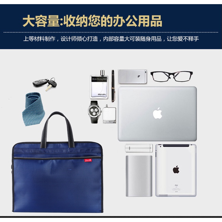 Túi đựng tài liệu khổ A4 bằng vải Canvas chống thấm nước có khóa kéo tiện dụng | BigBuy360 - bigbuy360.vn