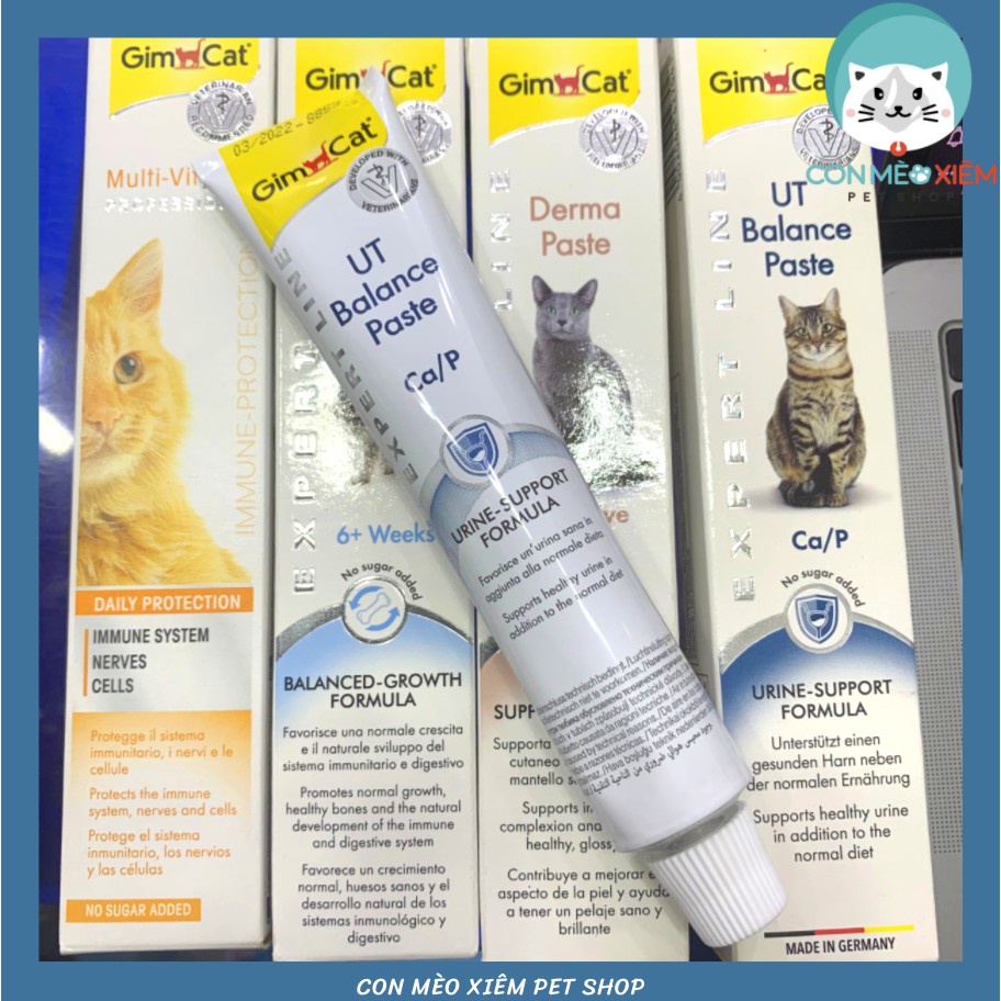 Gel dinh dưỡng cho mèo Gimcat 50g, hỗ trợ búi lông tiêu hóa tiết niệu viêm da mèo con Con Mèo Xiêm