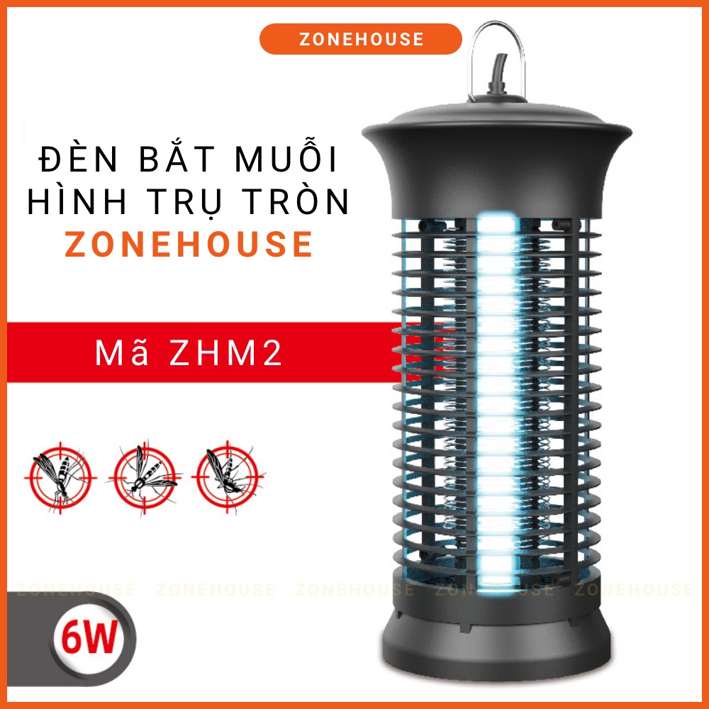 [GIASỈ] Đèn Bắt Muỗi trụ tròn ZONEHOUSE - Máy bắt muỗi thông minh, Siêu tiết kiệm điện, Đèn LED ánh sáng tím