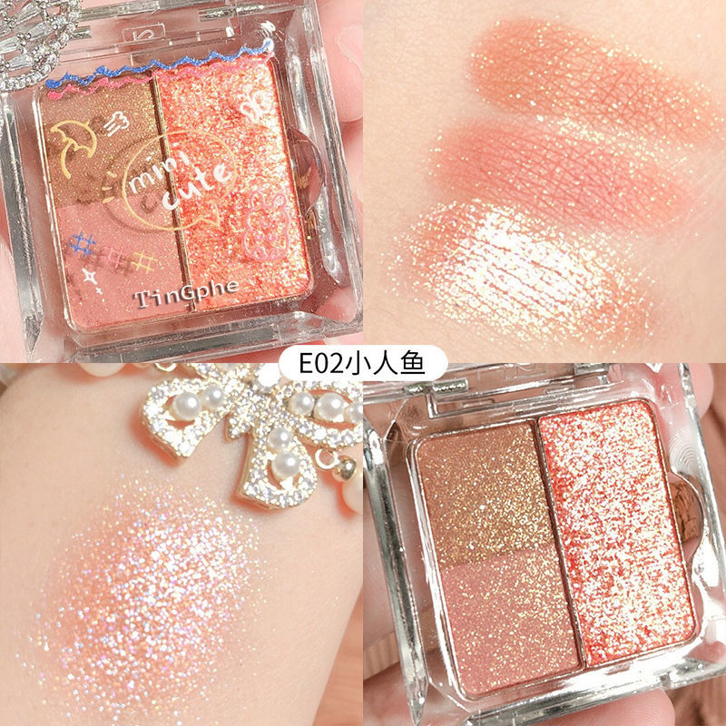 [Hàng mới về] Bảng Phấn Mắt Ba Màu Lì Và Ánh Nhũ Kim Tuyến Kết Hợp Thời Trang | BigBuy360 - bigbuy360.vn