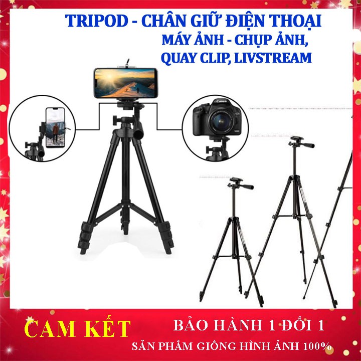 [Loại 1] Giá đỡ Tripod, giá đỡ điện thoại đa năng, 3 chân,Tripod dựng quay phim, chụp ảnh tiện lợi, điều chỉnh độ cao 1m