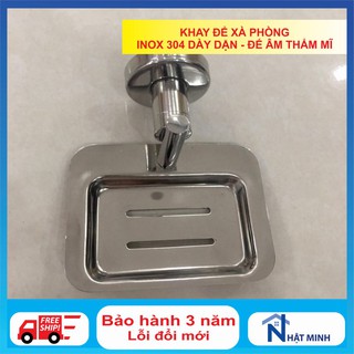 Giá để xà phòng, khay xà phòng inox 304 cực dày dặn không rỉ, kèm ốc vít