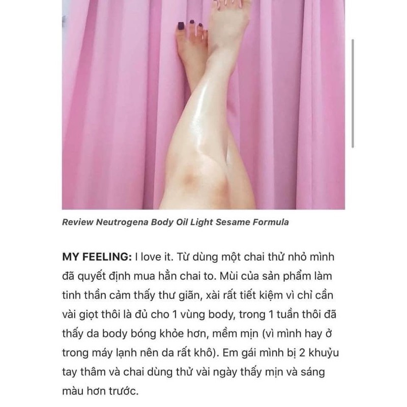 Dầu dưỡng toàn thân Neutrogena Body Oil Light Sesame | BigBuy360 - bigbuy360.vn