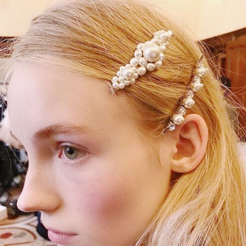 Kẹp Tóc Hoa Đính Ngọc Trai Nhân Tạo Thời Trang Vintage Hàn Quốc