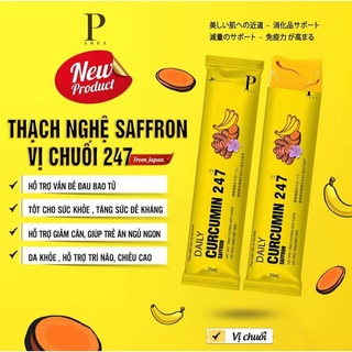 [Áp mã giảm 25k-50k] Giảm cân Thạch Nghệ Saffron Vị Chuối 247 Parea (có sợi Saffon thật)