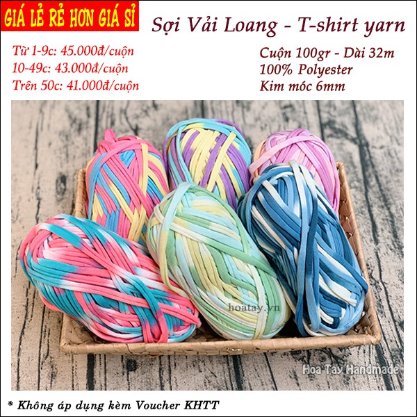 SALE BỎ MẪU - Sợi vải màu loang - T-shirt yarn.