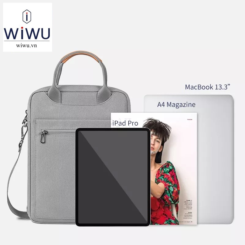 Túi xách dọc Wiwu Pioneer Bag Cho Máy tính bảng Pro 12.9 M1 , Laptop , Macbook 13.3 inch . Chống sốc tặng quai đeo chéo