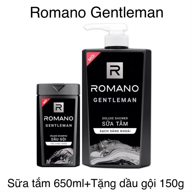 Sữa tắm Romano Gentleman 650ml tặng kèm dầu gội Gentleman 150g