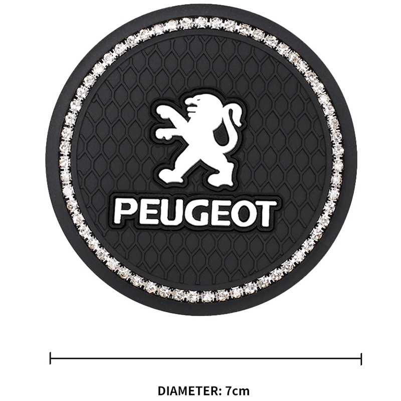 Bộ 2 Miếng Lót Cốc Nước Bằng Silica Gel Chống Trượt Trang Trí Nội Thất Xe Hơi Peugeot 408 301 3008 2008
