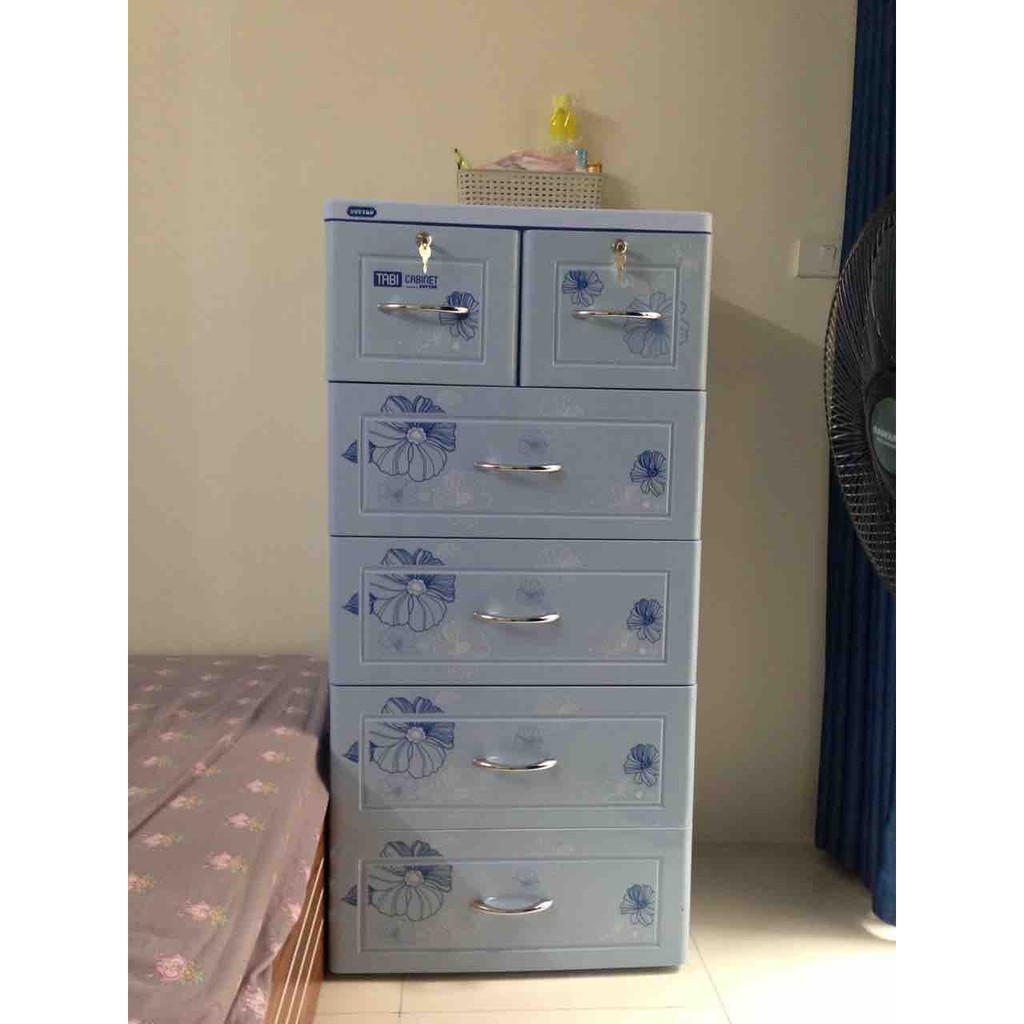 Tủ Nhựa Duy Tân Tabi 5 Tầng 6 Ngăn Xanh Dương_ Họa Tiết Ngãu Nhiên- TẶNG KÈM GIÁ  GỖ ĐỌC SÁCH, IPAD  ĐỨC THÀ | BigBuy360 - bigbuy360.vn