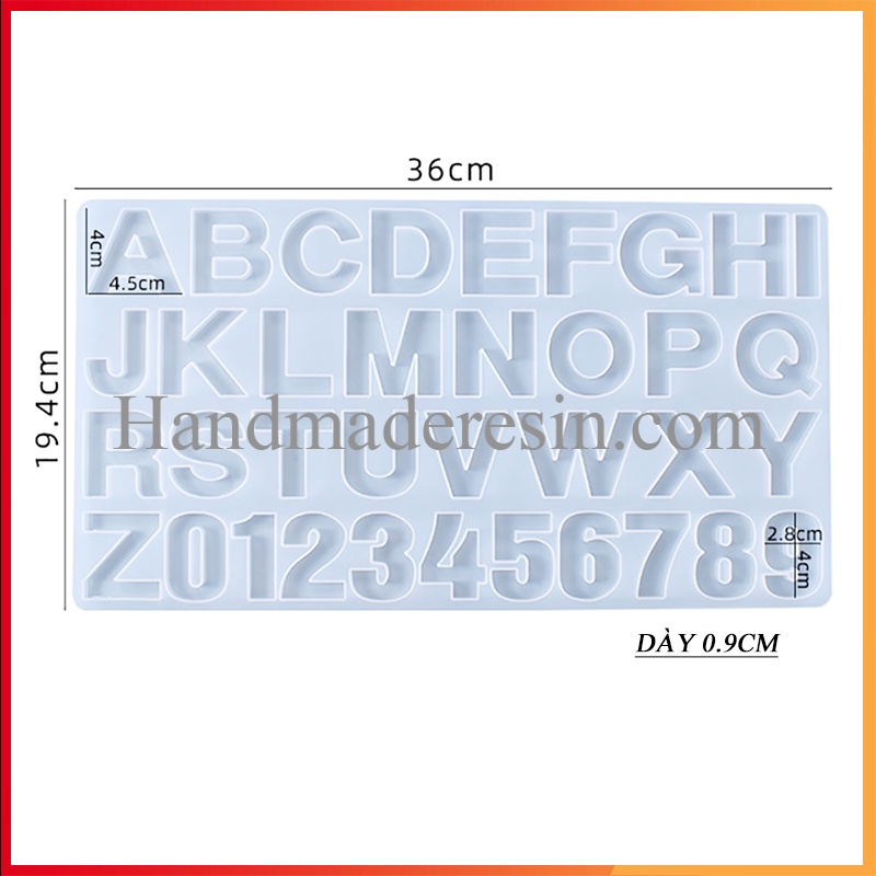 Khuôn silicon bảng chữ cái