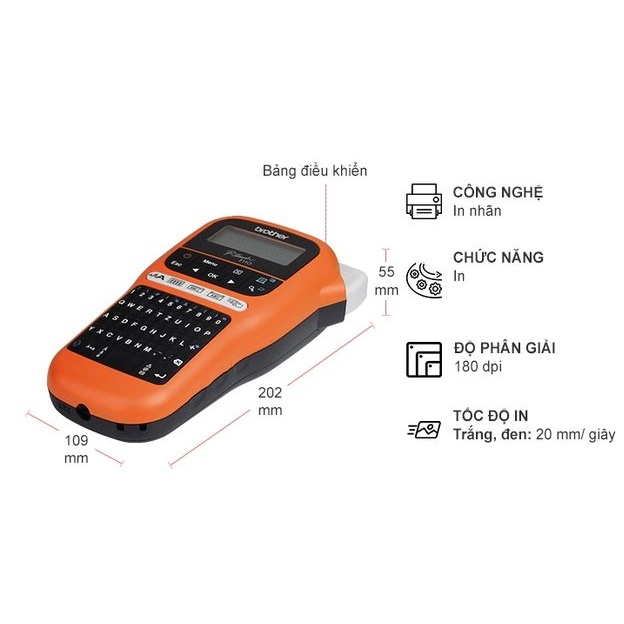 Máy in nhãn cầm tay Brother PT-E110