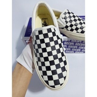 Giày Sneaker Slipon Vans Caro Lười [Chuẩn 11 - Free Ship]