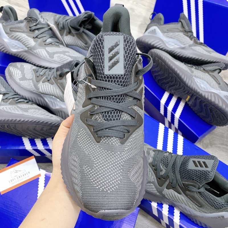 (FULLBOX ) Giày thể thao ALPHABOUNCE Beyond grey xám dành cho nam chạy bộ tập gym