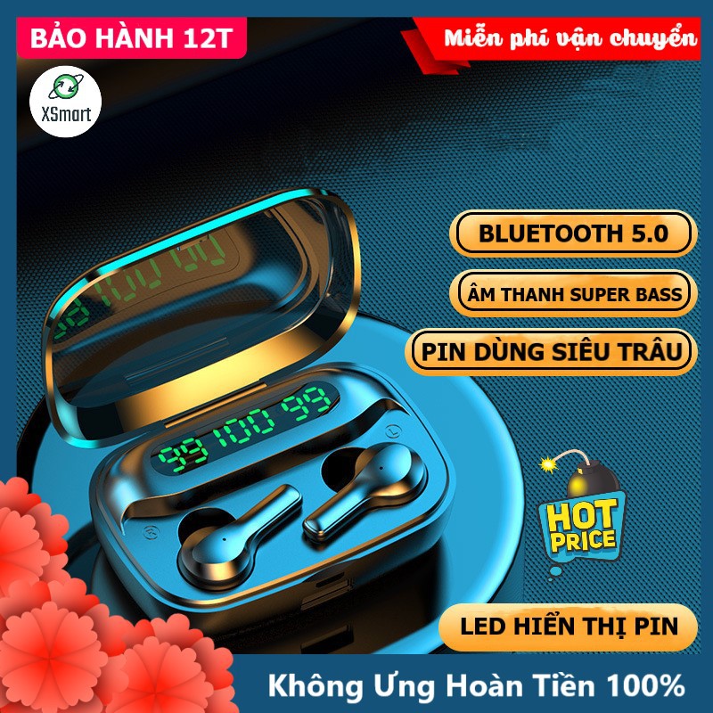 Tai nghe bluetooth không dây phiên bản mới TWS R3 PREMIUM cho điện thoại, máy tính bảng, có màn hình led, chống ồn