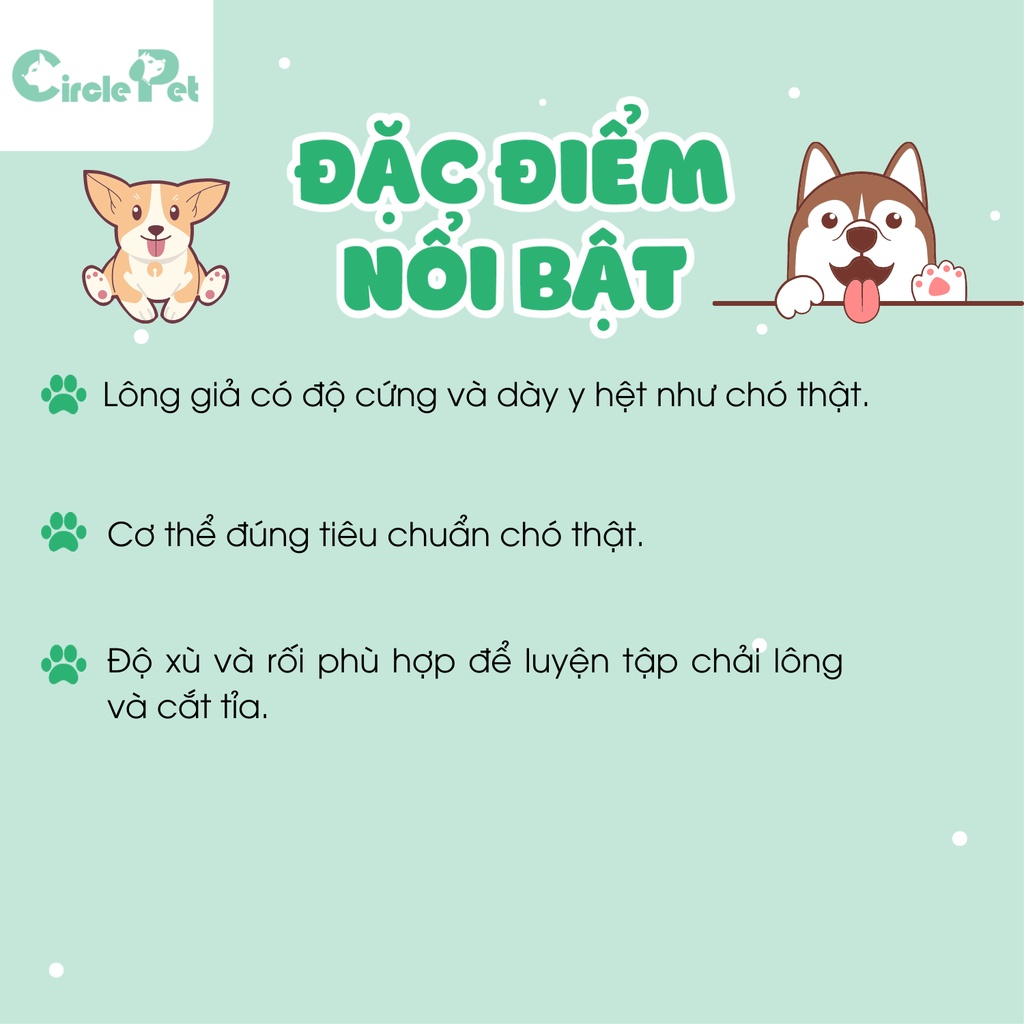 Lông Đầu Chó Giả Teddy JIANG Nhiều Màu Sắc Luyện Tập Và Cắt Tỉa Lông Chó Chuyên Nghiệp - Circle Pet