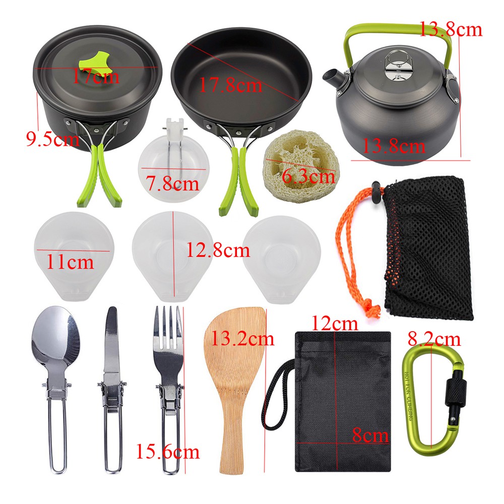 Bộ Dụng Cụ Nấu Ăn 15 Món Tiện Dụng Khi Đi Dã Ngoại