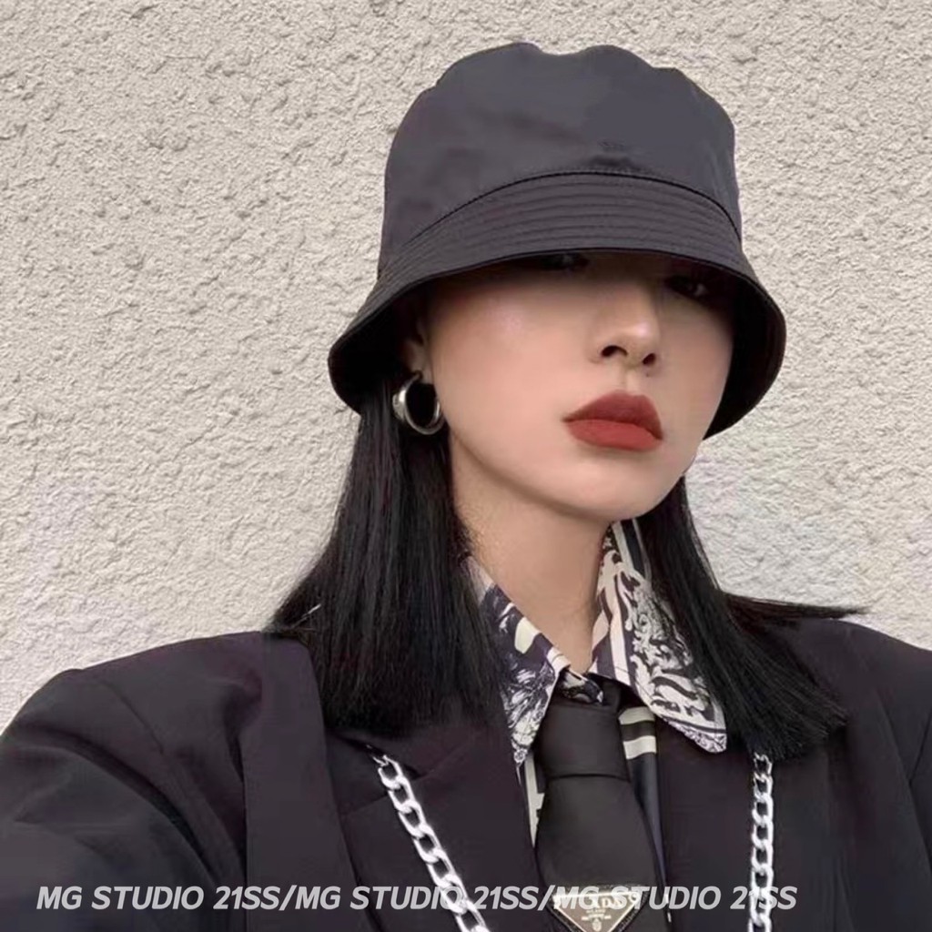 Mũ tai bèo MG STUDIO vải nylon màu trơn dễ thương đội được hai mặt