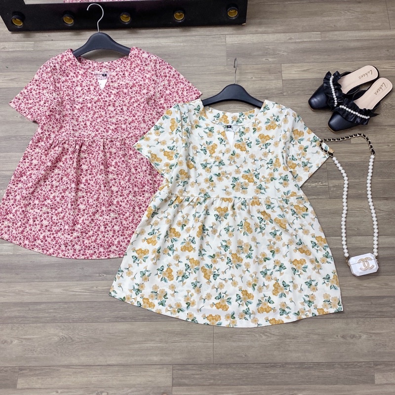 ( 40-110kg) Áo bầu xuân hè - áo bầu ngắn tay dáng baby doll