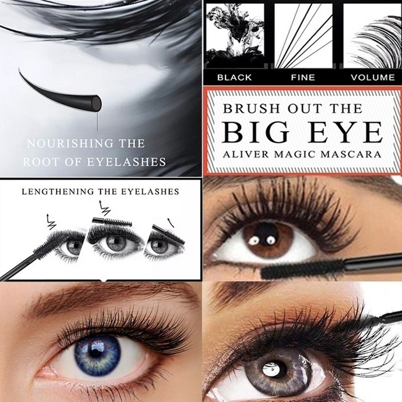 Mascara sợi tơ tằm đen không thấm nước Mỹ phẩm Làm dài mi tự nhiên Dưỡng mi Nuôi dưỡng lông mi Mở rộng Mascara Trang điểm