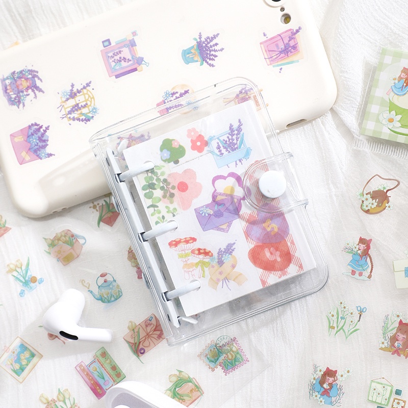 Tờ nhãn dán trang trí sổ tay hình bông hoa