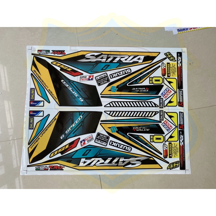 ( Quí khách vui lòng mang ra tiệm cho thợ dán ) Tem satria fi đen v3