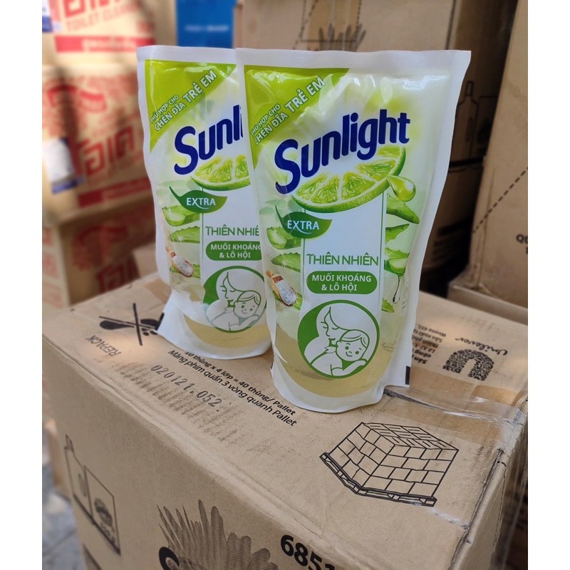 Nước rửa chén Sunlight Thiên Nhiên Lô Hội Muối khoáng 550g