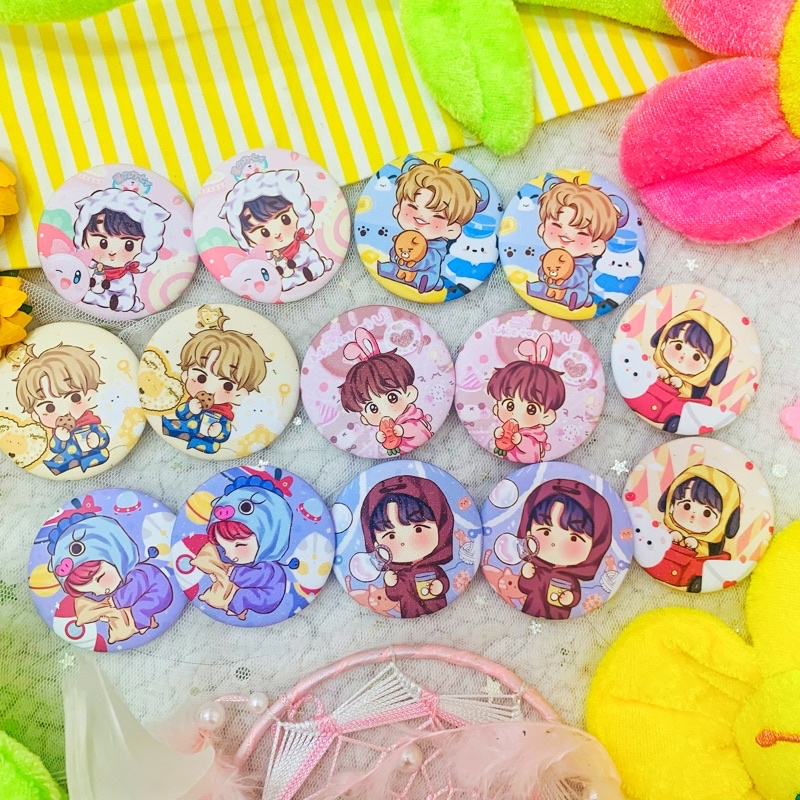 BTS CHIBI PIN BUTTON - HUY HIỆU