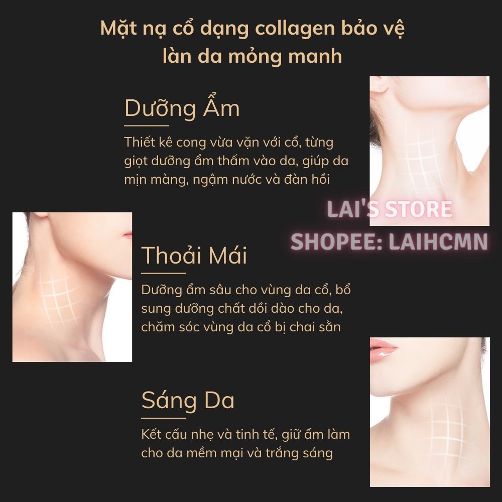 Mặt Nạ Cổ Thạch Collagen Chiết Xuất Sữa Dê Bioaqua Làm Mờ Nếp Nhăn Cổ, Trắng Da, Dưỡng Ẩm, Nâng Cơ, Săn Chắc Da Vùng Cổ