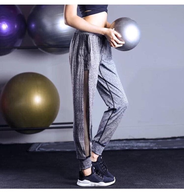 Quần jogger phối lưới cao cấp tập gym, aerobic, yoga , zumba