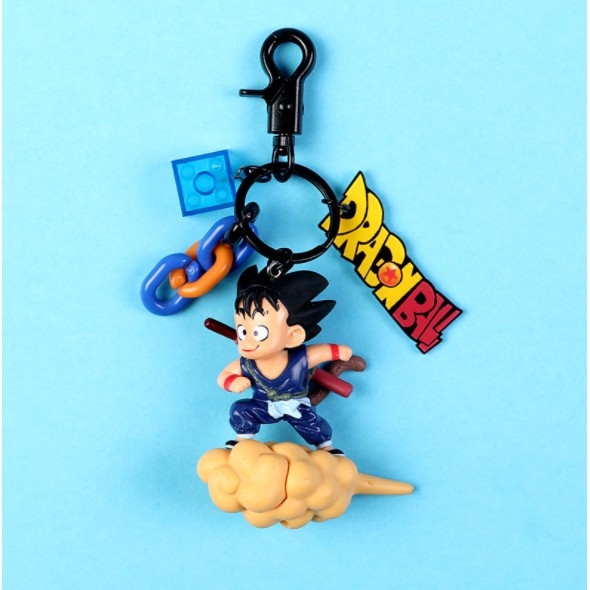Móc khóa, móc túi hoạt hình Songoku nhí cưỡi cân đẩu vân Dragon Ball cute dùng làm quà tặng, dây treo balo, túi xách