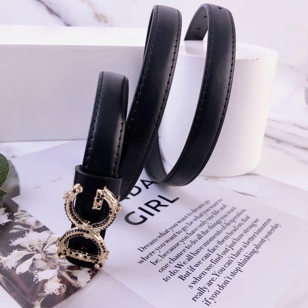 dây nịt thắt lưng bản 2cm chữ sang chảnh dg họa tiết cực hot hit ảnh thật