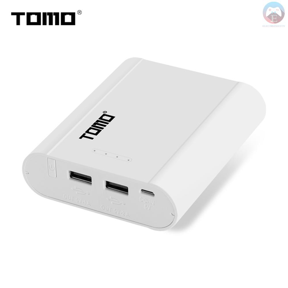 Ê TOMO P4 18650 Li-ion Battery Charger Micro USB Input Dual Output Smart Power Bank Portable Charger for Cellphones