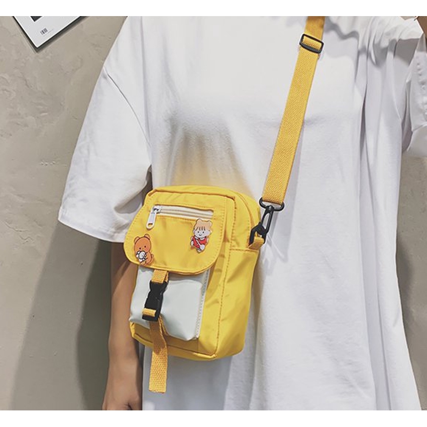 Túi vải dù dọc có khóa ngang, túi đeo chéo tote vải B | BigBuy360 - bigbuy360.vn