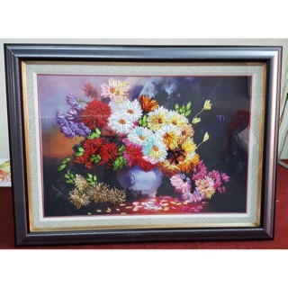 Tranh thêu ruy băng 70x55cm
