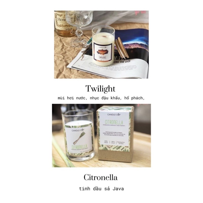 Nến thơm thiên nhiên Candle cup❤️FREESHIP Nến thơm Candle Cup thiên nhiên ( không khói - an toàn khi đốt)