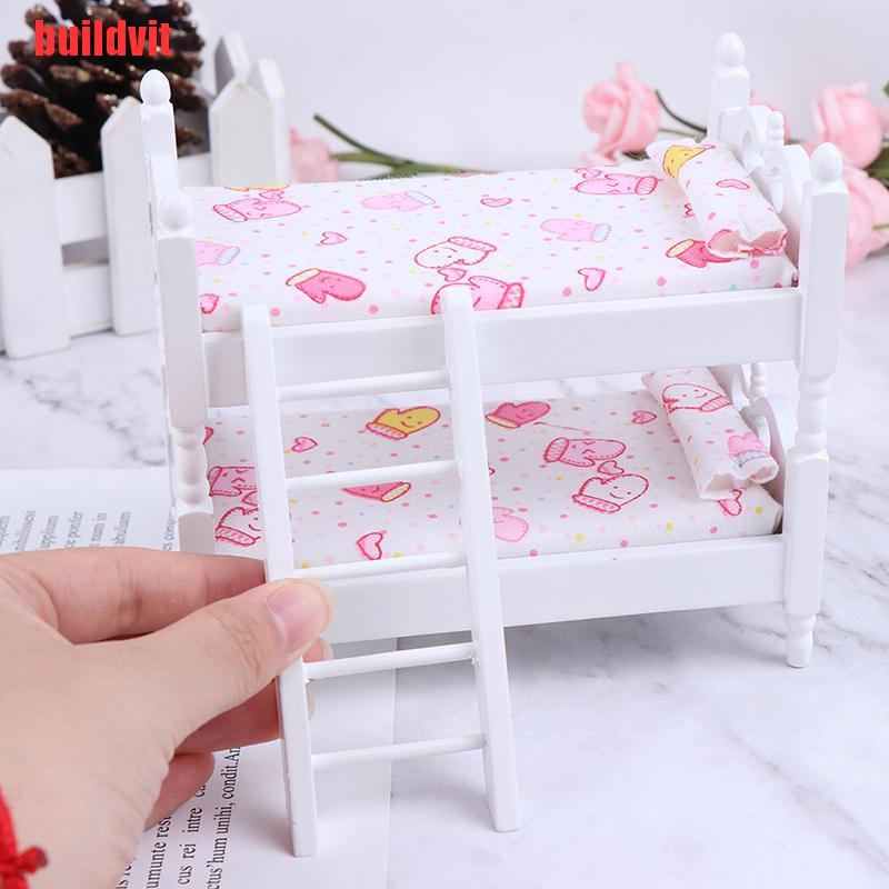 Mô Hình Giường Ngủ Mini Tỉ Lệ 1: 12 Trang Trí Nhà Búp Bê