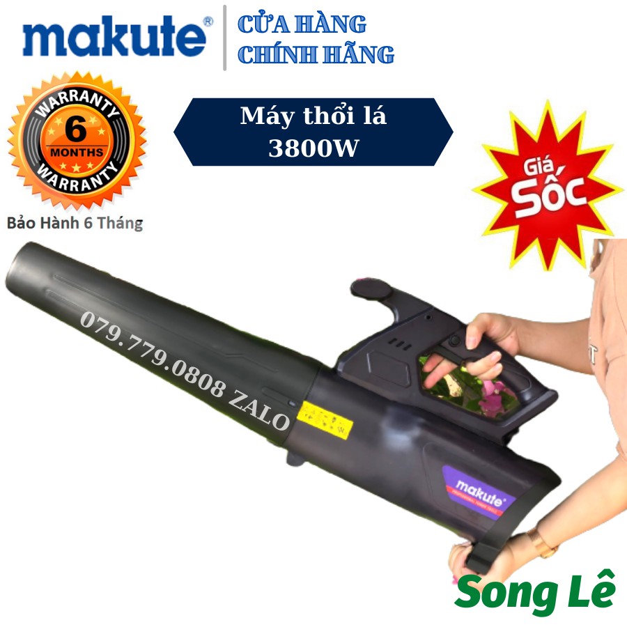 Máy Thổi Bụi - Thổi Lá - Makute Pb008 - 3800W Đồng 100% -Điều Chỉnh Tốc Độ 6 Cấp Siêu Mạnh