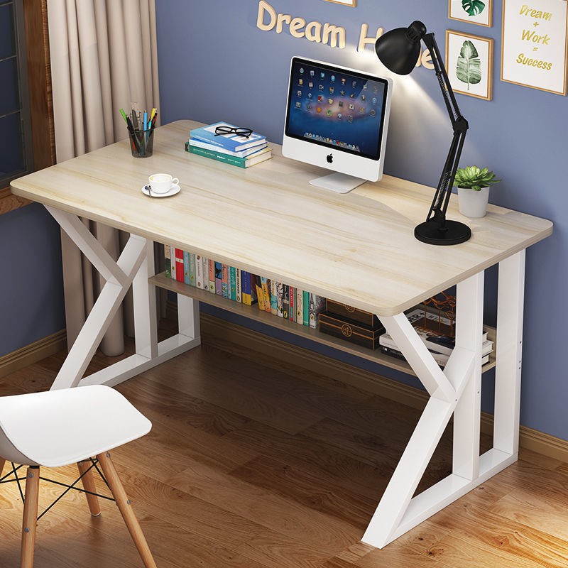 【Bàn giường Bàn máy tính Bàn phòng ngủ Bàn nhỏ có thể gập lại】Máy tính để bàn bàn làm việc nhà bàn nhỏ đơn giản bằng thé
