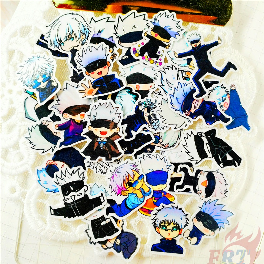 ★★★ Jujutsu Kaisen . Gojo Satoru Q-3 Mini Diary Manual Stickers ★★★ 60Pcs/Set Anime DIY Fashion Scrapbooks Album Decor Decals Stickers