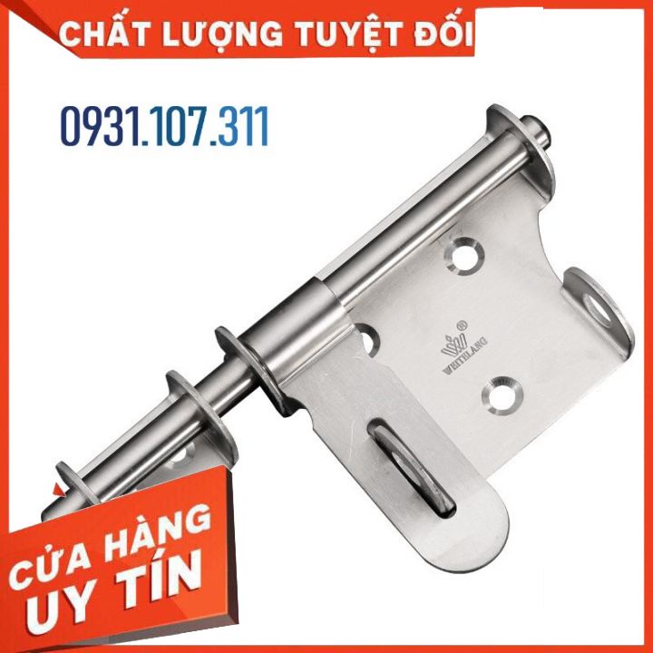 Chốt khóa cửa, then khóa cửa bằng vật liệu thép không gỉ K04 loại 4 inch, 6 inch