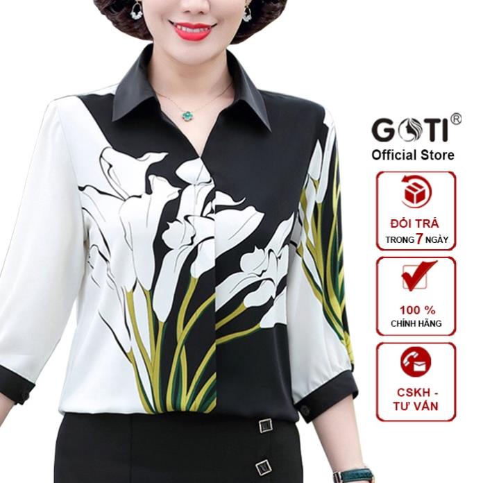 - Áo Trung Niên Nữ Cao Cấp Cổ Sơ Mi Bigsize Tay Lỡ Nhiều Mẫu Dáng Dài Lai Bầu 3A01 - 3A02