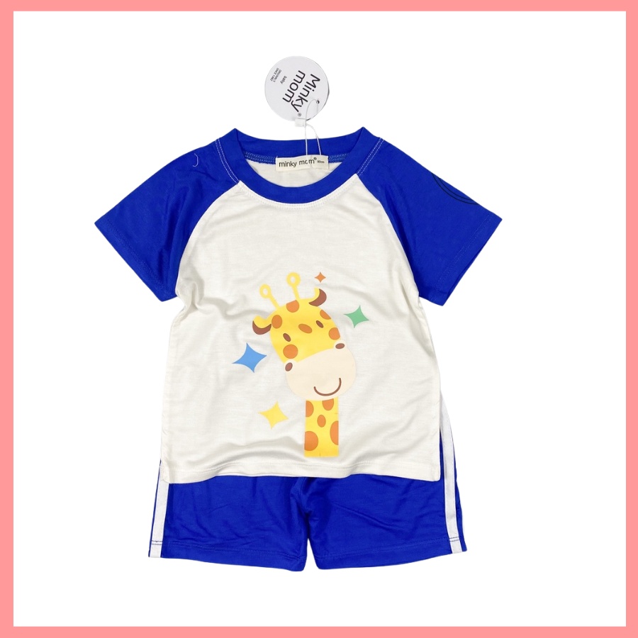 Bộ Thun Lạnh Cộc Tay Cho Bé Trai Bé Gái 8-27kg -TN-IN80 In Động Vật Dễ Thương Chất Vải Thoáng Mát