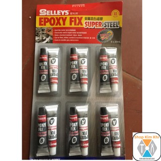 1 Vỉ (6 cặp) keo dán sắt 2 thành phần Selleys