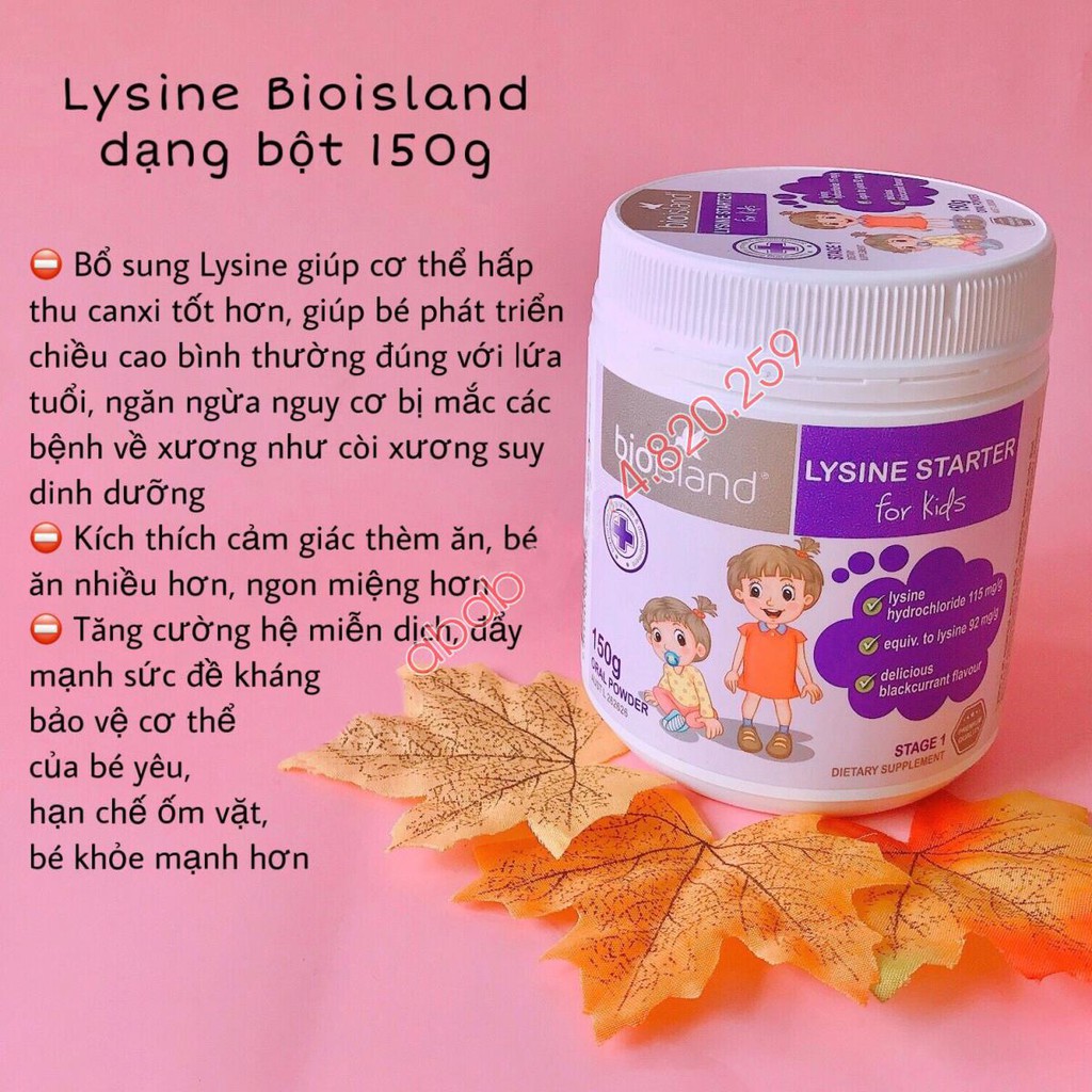 Lysin Bioisland giúp bé phát triển chiều cao lysine bột lysin viên