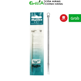 Cây Nặn Mụn 2 Đầu Malika Chất Liệu Inox Phủ Bạc Kháng Khuẩn An Toàn Thiết Kế Đẹp